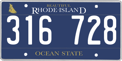 RI license plate 316728