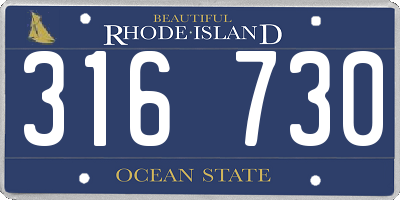 RI license plate 316730