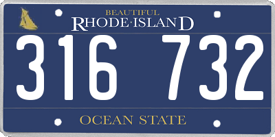 RI license plate 316732