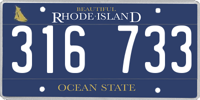 RI license plate 316733
