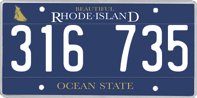 RI license plate 316735