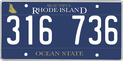 RI license plate 316736