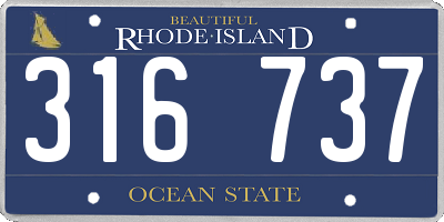 RI license plate 316737
