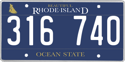 RI license plate 316740