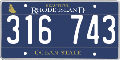 RI license plate 316743