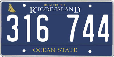 RI license plate 316744