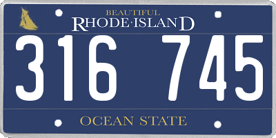 RI license plate 316745