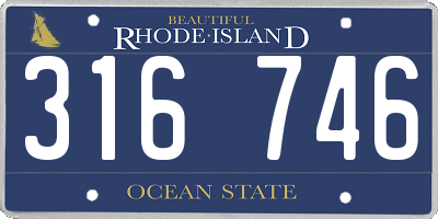 RI license plate 316746