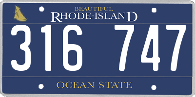 RI license plate 316747