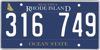 RI license plate 316749