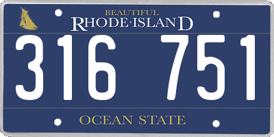 RI license plate 316751