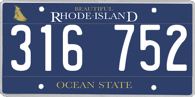 RI license plate 316752