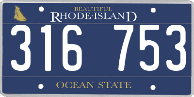 RI license plate 316753