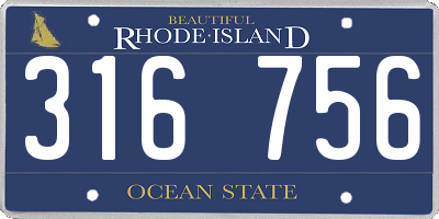 RI license plate 316756