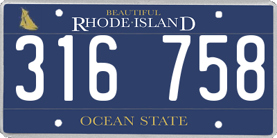 RI license plate 316758