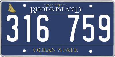 RI license plate 316759