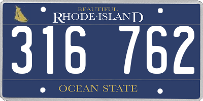 RI license plate 316762