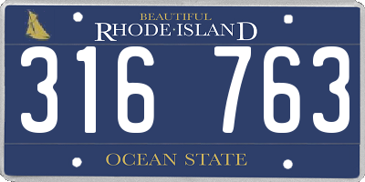 RI license plate 316763