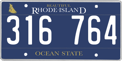 RI license plate 316764