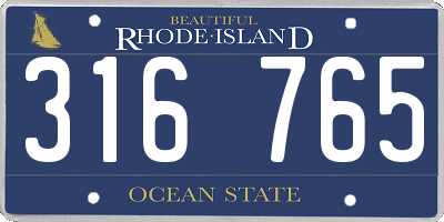 RI license plate 316765