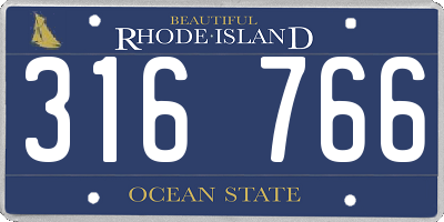 RI license plate 316766
