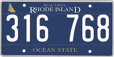 RI license plate 316768