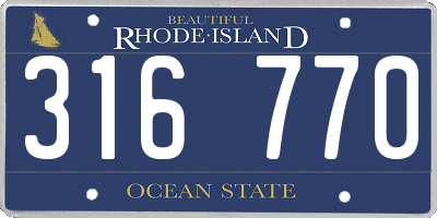 RI license plate 316770
