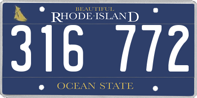 RI license plate 316772