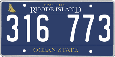 RI license plate 316773