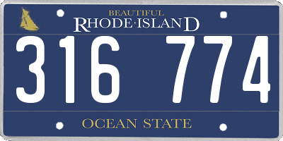 RI license plate 316774