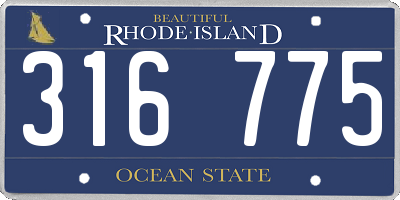 RI license plate 316775