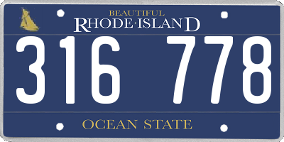 RI license plate 316778
