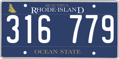 RI license plate 316779