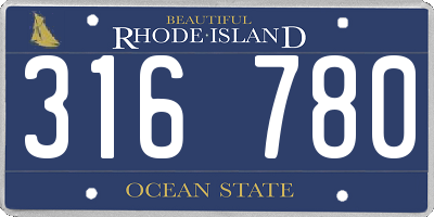 RI license plate 316780