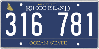 RI license plate 316781