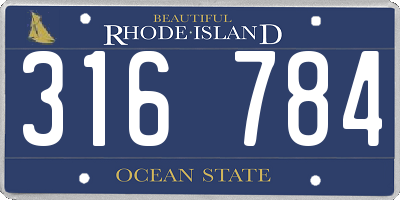 RI license plate 316784