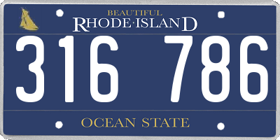 RI license plate 316786