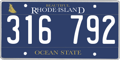 RI license plate 316792