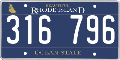 RI license plate 316796