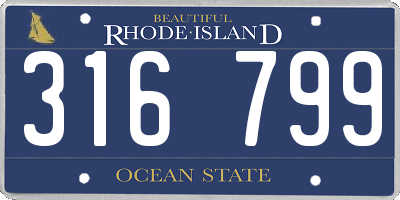 RI license plate 316799