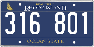 RI license plate 316801