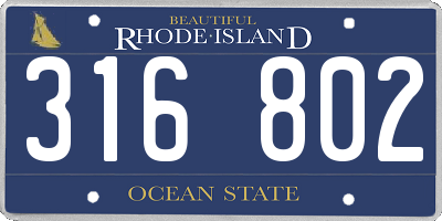 RI license plate 316802