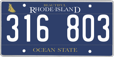 RI license plate 316803