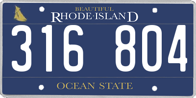 RI license plate 316804