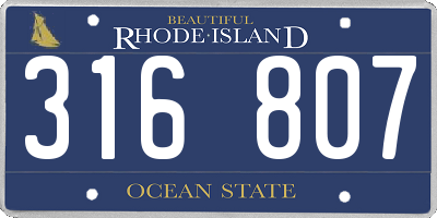 RI license plate 316807