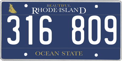 RI license plate 316809