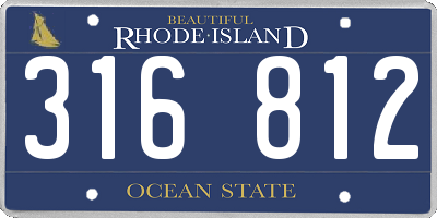 RI license plate 316812