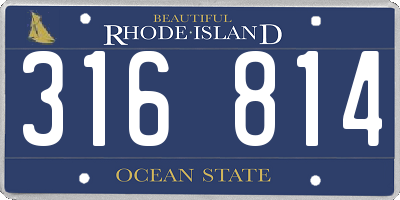 RI license plate 316814