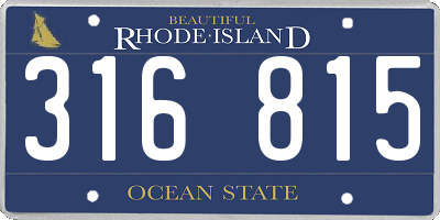 RI license plate 316815