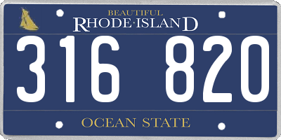 RI license plate 316820